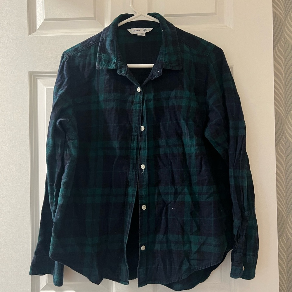 Old Navy Dark Green and Navy Classic Shirt